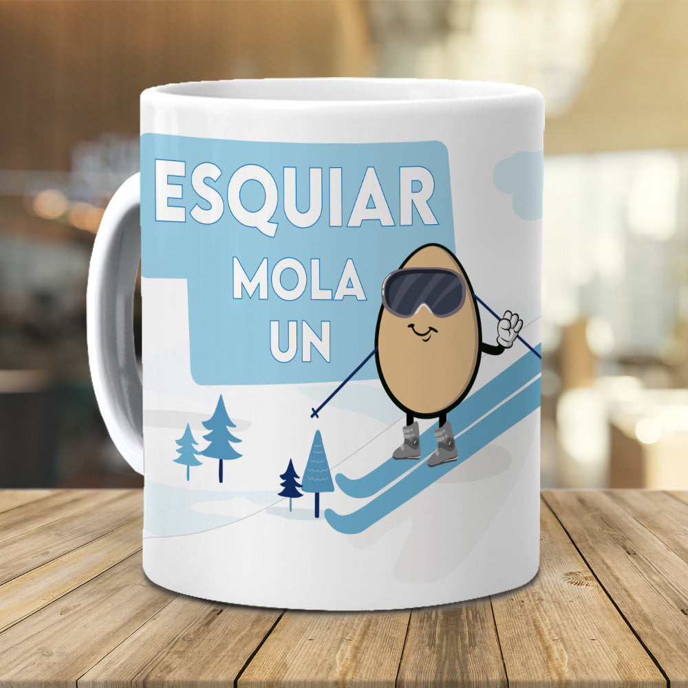 Taza Esquiar mola un huevo