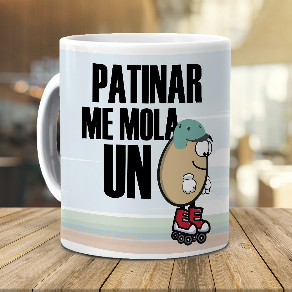 Taza Patinar me mola un huevo