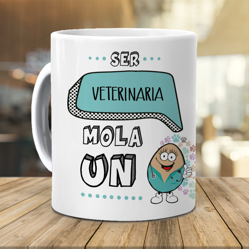 Taza Ser veterinaria mola un huevo