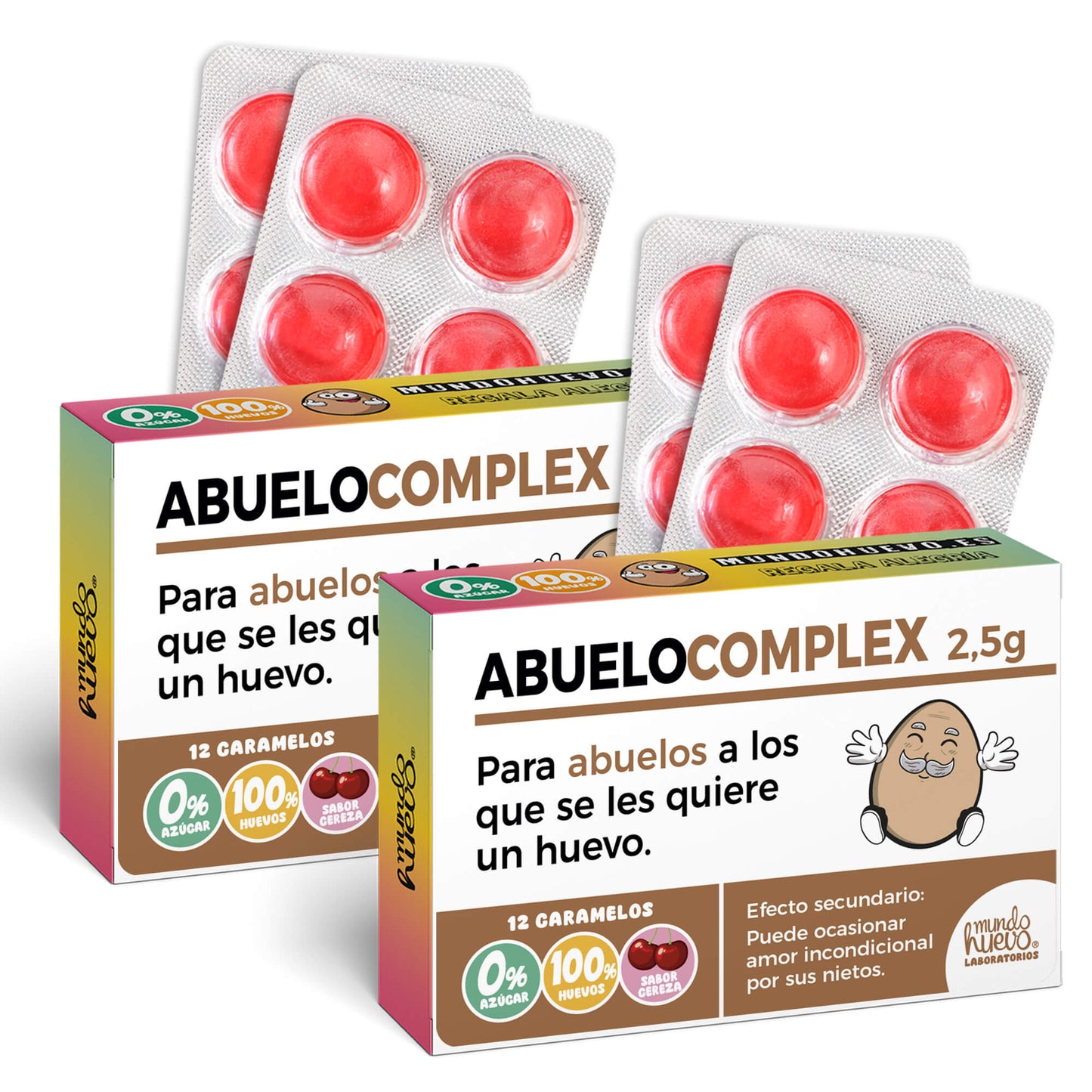 2 cajas Caramelos de broma | ABUELO COMPLEX | Cajas Regalo Divertido con 24 caramelos sin azúcar