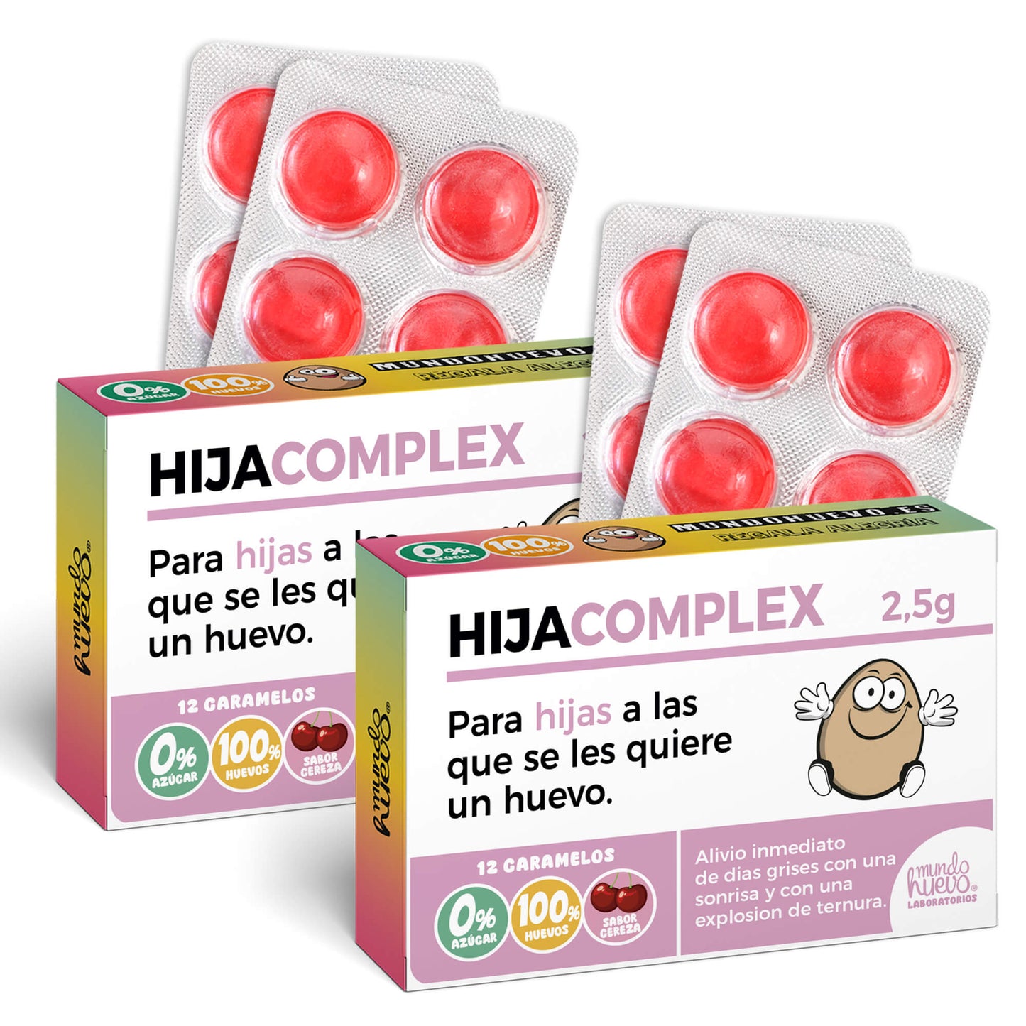 2 cajas Caramelos de broma | HIJA COMPLEX | Cajas Regalo Divertido con 24 caramelos sin azúcar