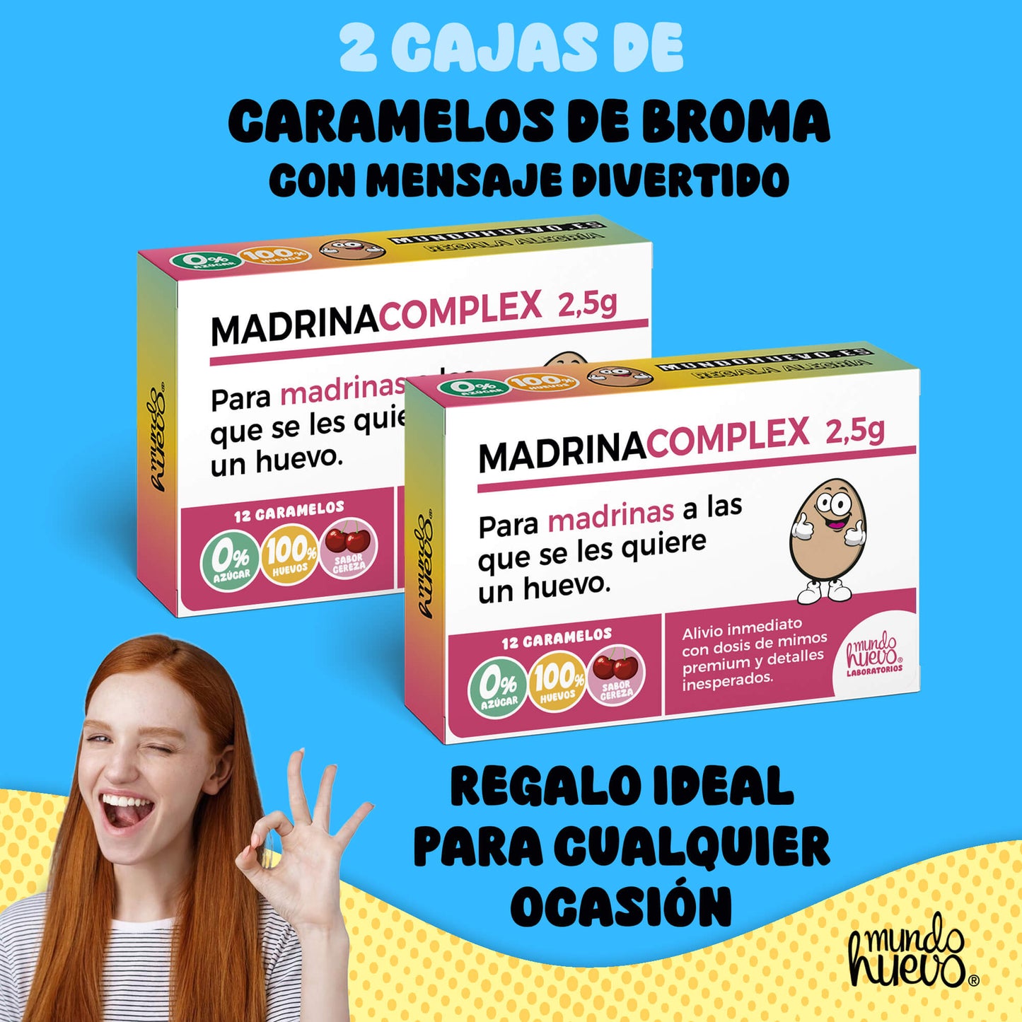 2 cajas Caramelos de broma | MADRINA COMPLEX | Cajas Regalo Divertido con 24 caramelos sin azúcar