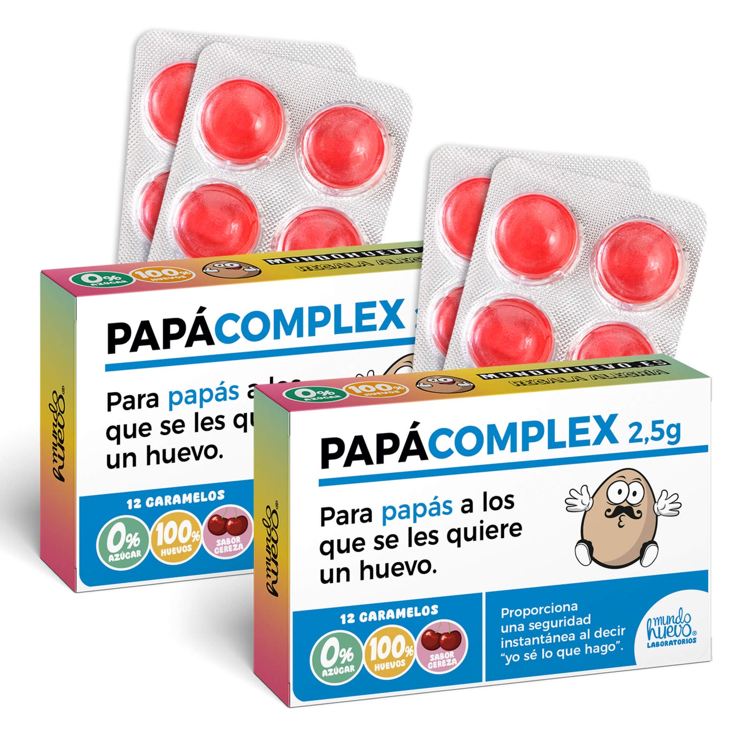 2 cajas Caramelos de broma | PAPÁ COMPLEX | Cajas Regalo Divertido con 24 caramelos sin azúcar