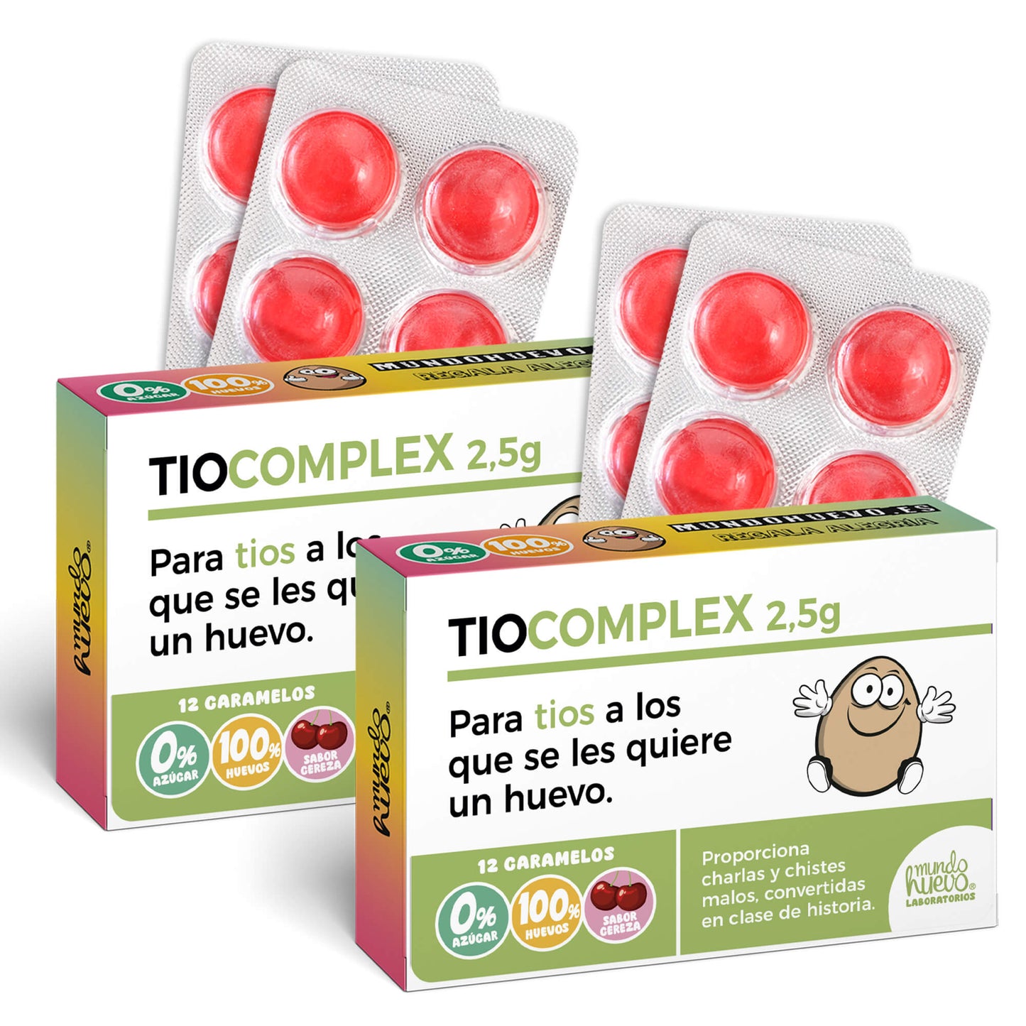2 cajas Caramelos de broma | TIO COMPLEX | Cajas Regalo Divertido con 24 caramelos sin azúcar