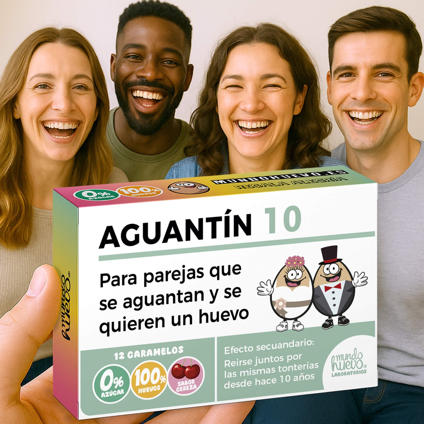 2 cajas Caramelos de broma | AGUANTÍN 10 | Cajas Regalo Divertido con 24 caramelos sin azúcar