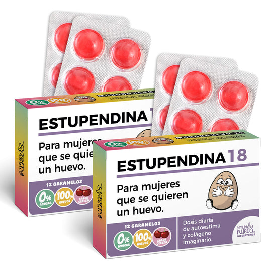 2 cajas Caramelos de broma | ESTUPENDINA 18 | Cajas Regalo Divertido con 24 caramelos sin azúcar