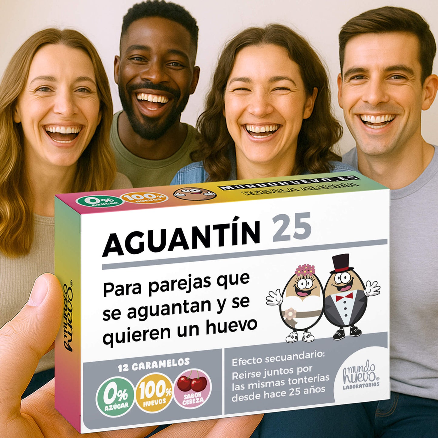 2 cajas Caramelos de broma | AGUANTÍN 25 | Cajas Regalo Divertido con 24 caramelos sin azúcar