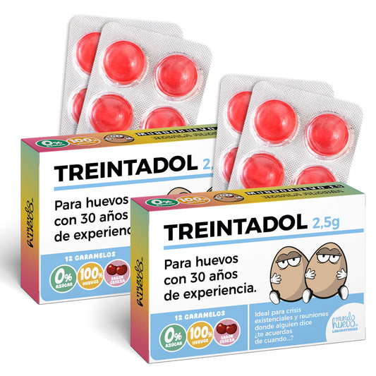 2 cajas Caramelos de broma | TREINTADOL | Cajas Regalo Divertido con 24 caramelos sin azúcar