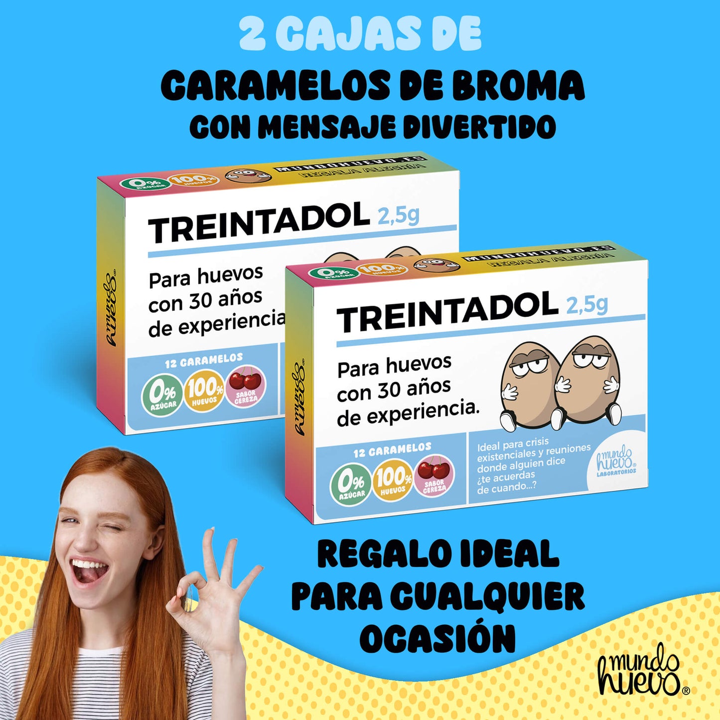 2 cajas Caramelos de broma | TREINTADOL | Cajas Regalo Divertido con 24 caramelos sin azúcar