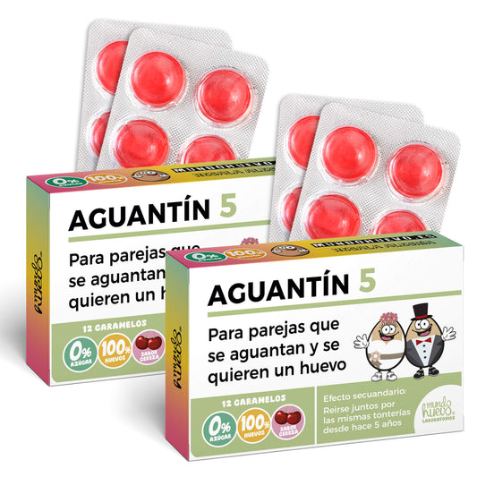2 cajas Caramelos de broma | AGUANTÍN 5 | Cajas Regalo Divertido con 24 caramelos sin azúcar