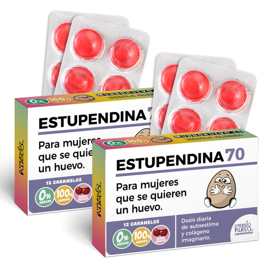 2 cajas Caramelos de broma | ESTUPENDINA 70 | Cajas Regalo Divertido con 24 caramelos sin azúcar