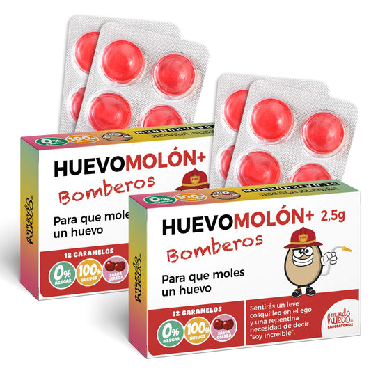 2 cajas Caramelos de broma | HUEVOMOLON+ BOMBEROS | Cajas Regalo Divertido con 24 caramelos sin azúcar
