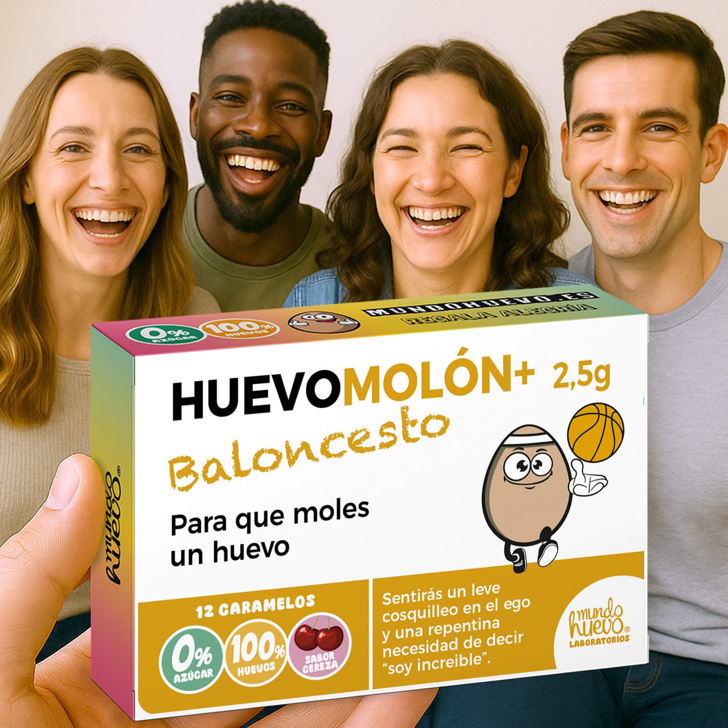 2 cajas Caramelos de broma | HUEVOMOLON+ BALONCESTO | Cajas Regalo Divertido con 24 caramelos sin azúcar