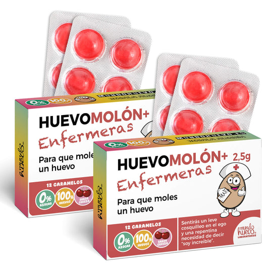 2 cajas Caramelos de broma | HUEVOMOLON+ ENFERMERAS | Cajas Regalo Divertido con 24 caramelos sin azúcar