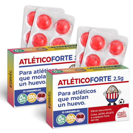 2 cajas Caramelos de broma | ATLÉTICO FORTE | Cajas Regalo Divertido con 24 caramelos sin azúcar