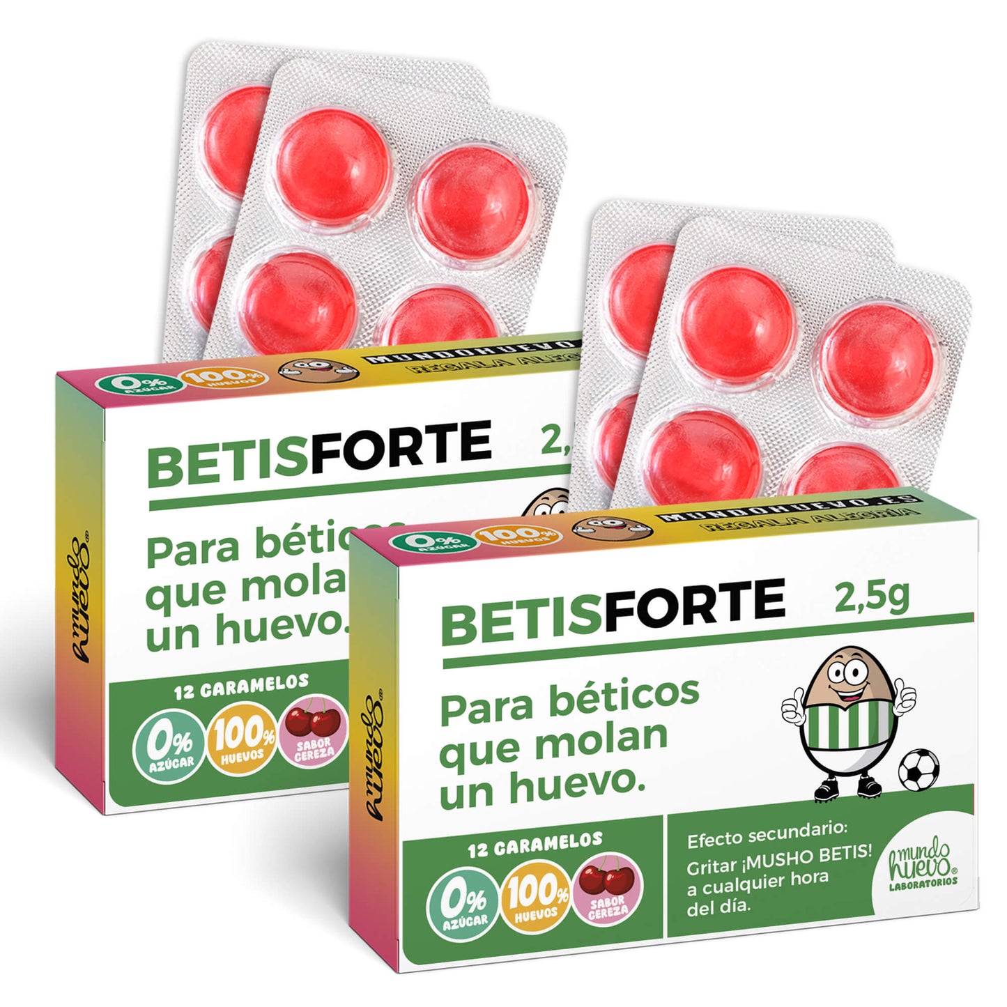 2 cajas Caramelos de broma | BETIS FORTE | Cajas Regalo Divertido con 24 caramelos sin azúcar