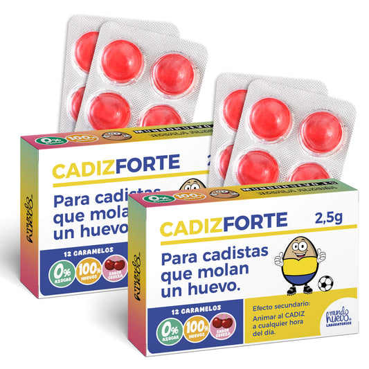 2 cajas Caramelos de broma | CADIZ FORTE | Cajas Regalo Divertido con 24 caramelos sin azúcar