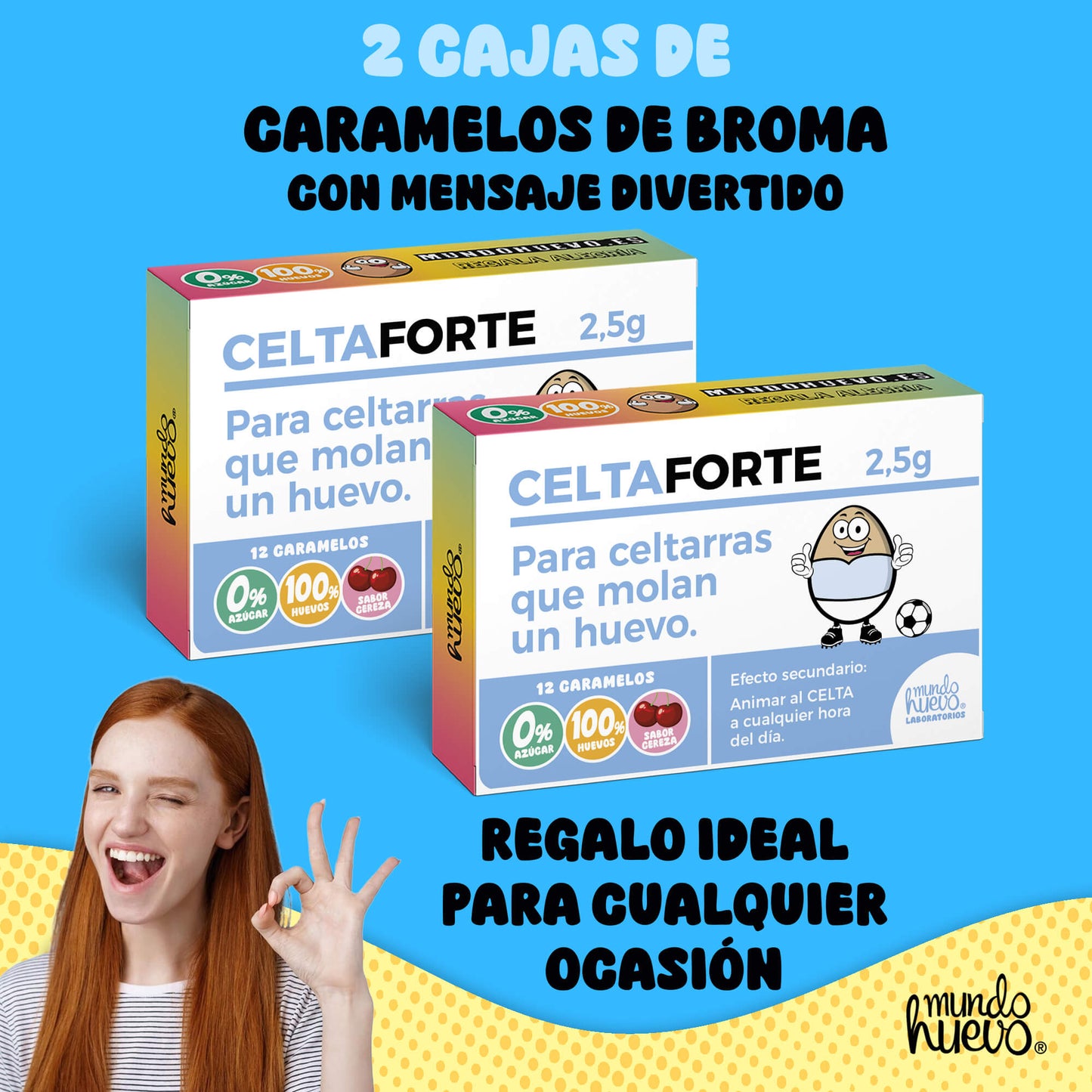 2 cajas Caramelos de broma | CELTA FORTE | Cajas Regalo Divertido con 24 caramelos sin azúcar