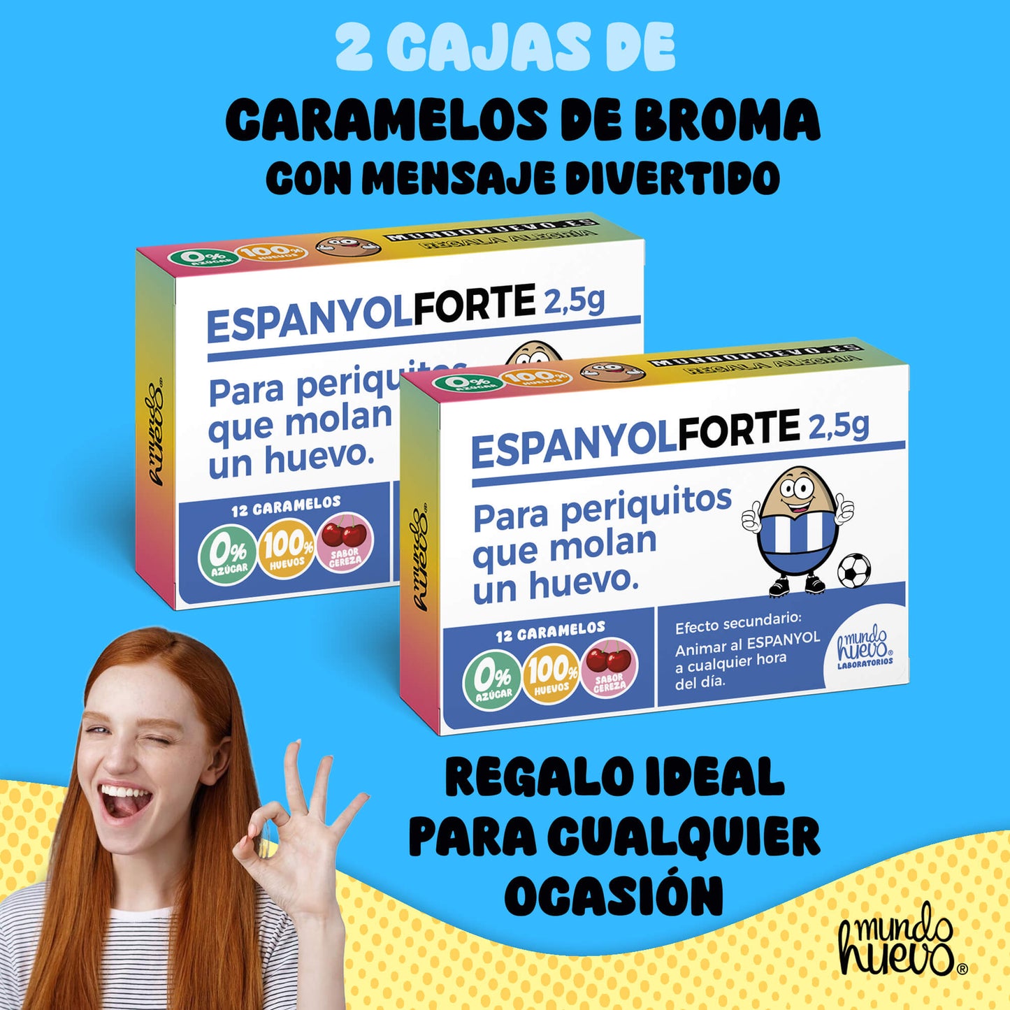 2 cajas Caramelos de broma | ESPANYOL FORTE | Cajas Regalo Divertido con 24 caramelos sin azúcar