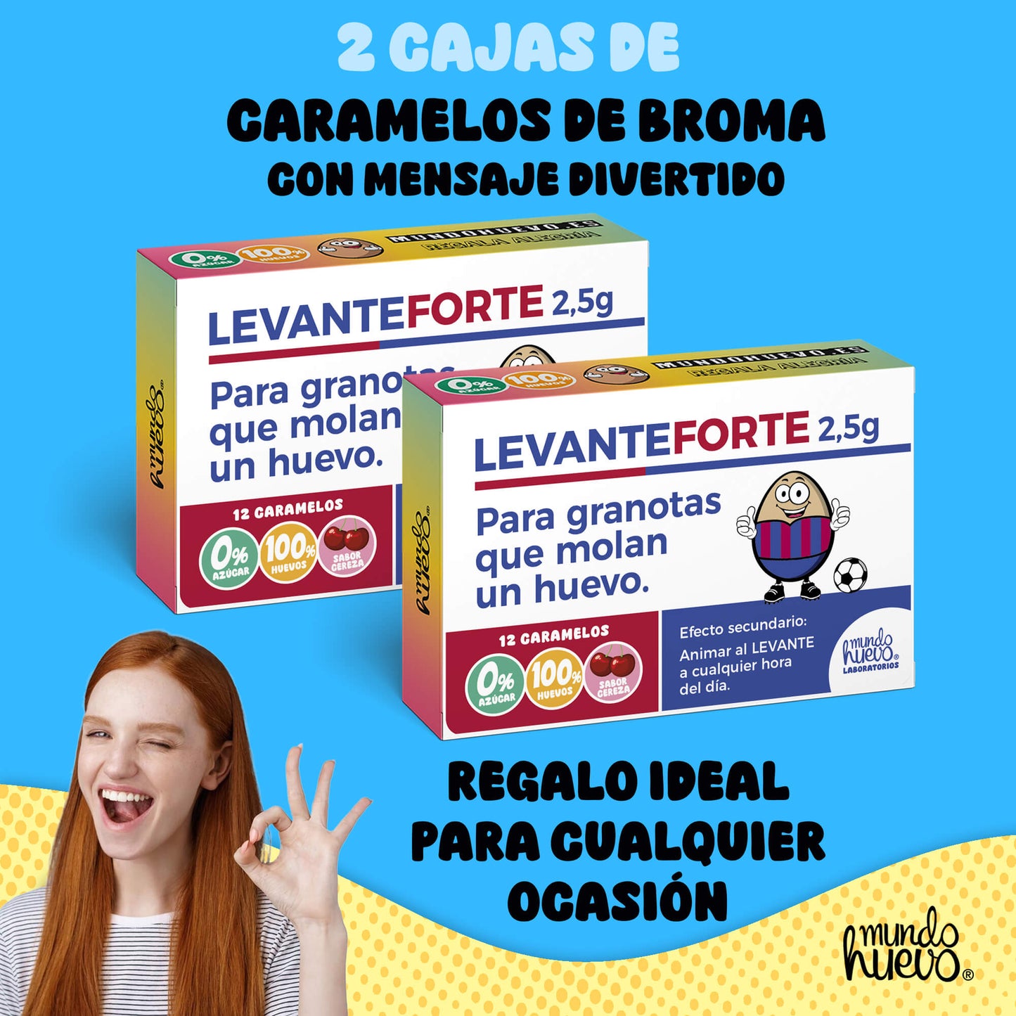 2 cajas Caramelos de broma | LEVANTE FORTE | Cajas Regalo Divertido con 24 caramelos sin azúcar