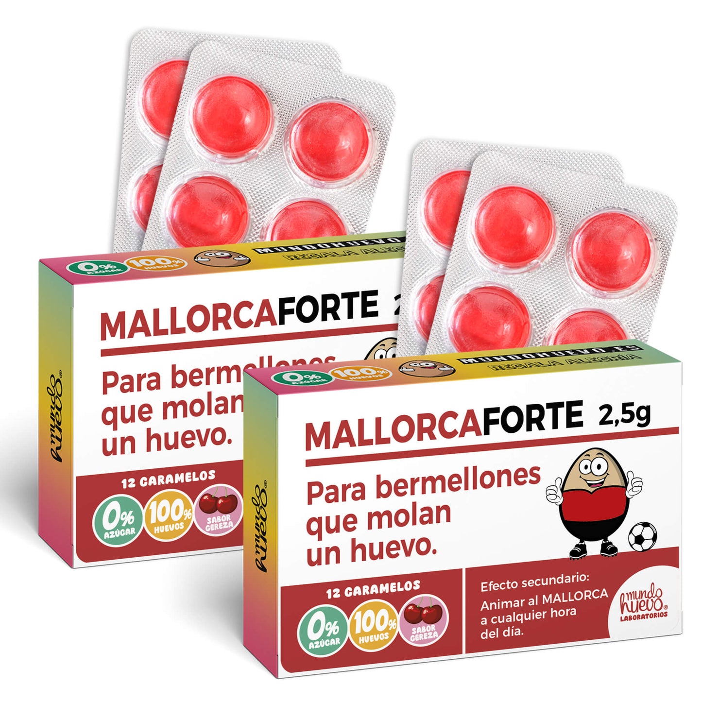 2 cajas Caramelos de broma | MALLORCA FORTE | Cajas Regalo Divertido con 24 caramelos sin azúcar