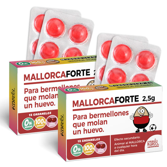 2 cajas Caramelos de broma | MALLORCA FORTE | Cajas Regalo Divertido con 24 caramelos sin azúcar