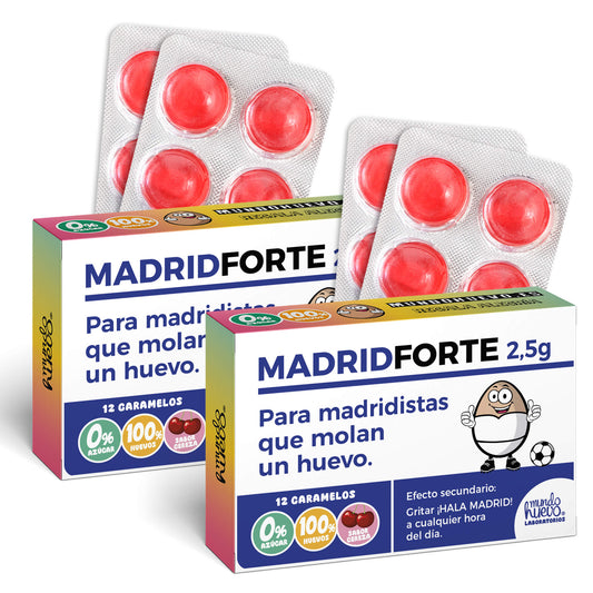2 cajas Caramelos de broma | MADRID FORTE | Cajas Regalo Divertido con 24 caramelos sin azúcar