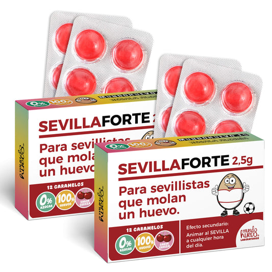 2 cajas Caramelos de broma | SEVILLA FORTE | Cajas Regalo Divertido con 24 caramelos sin azúcar