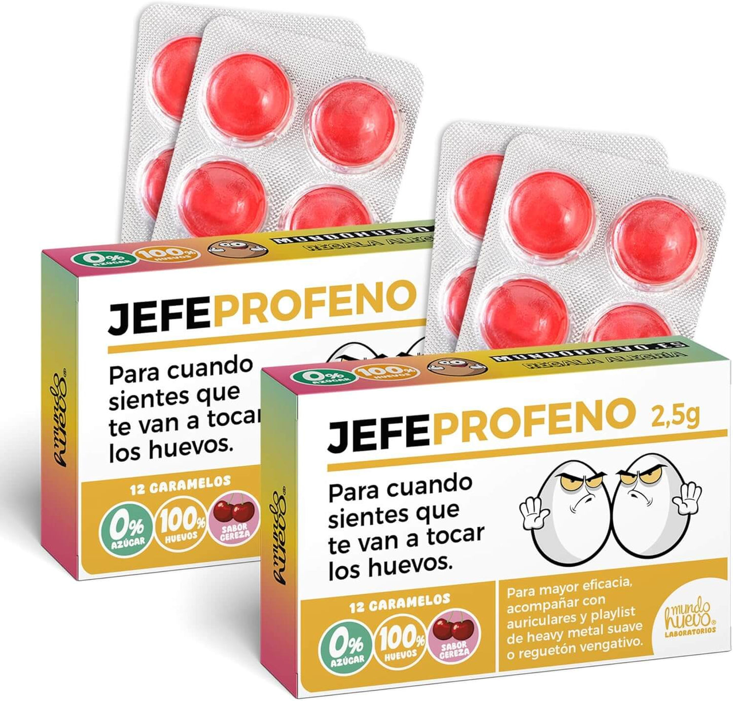 2 cajas Caramelos de broma | JEFE PROFENO | Cajas Regalo Divertido con 24 caramelos sin azúcar