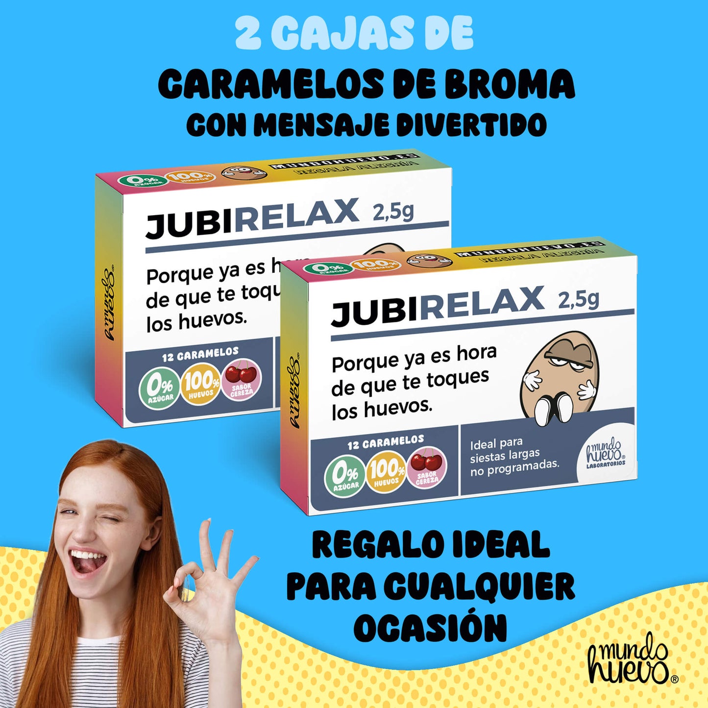 2 cajas Caramelos de broma | JUBIRELAX | Cajas Regalo Divertido con 24 caramelos sin azúcar