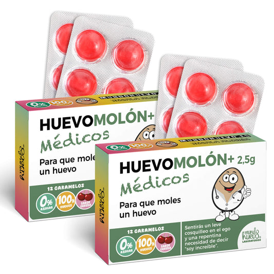 2 cajas Caramelos de broma | HUEVOMOLON+ MÉDICOS | Cajas Regalo Divertido con 24 caramelos sin azúcar