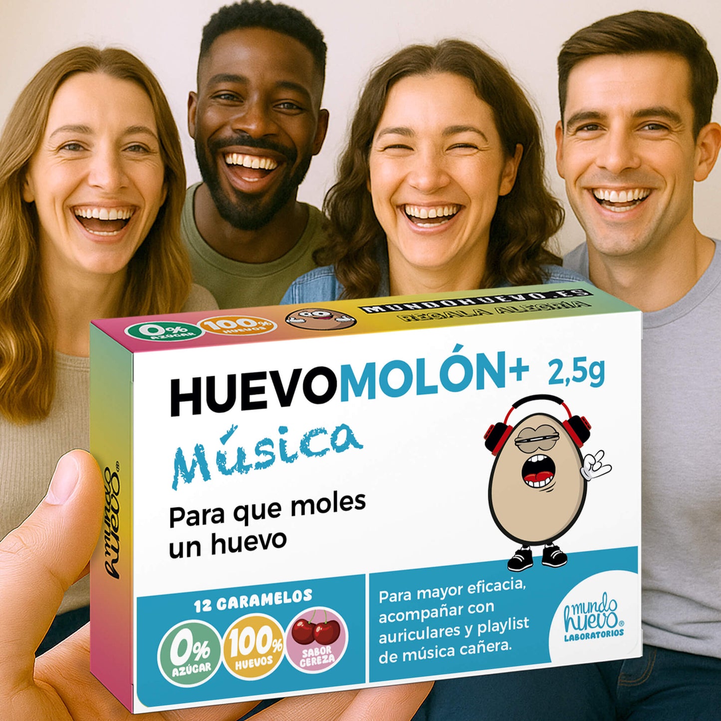 2 cajas Caramelos de broma | HUEVOMOLON+ MÚSICA | Cajas Regalo Divertido con 24 caramelos sin azúcar