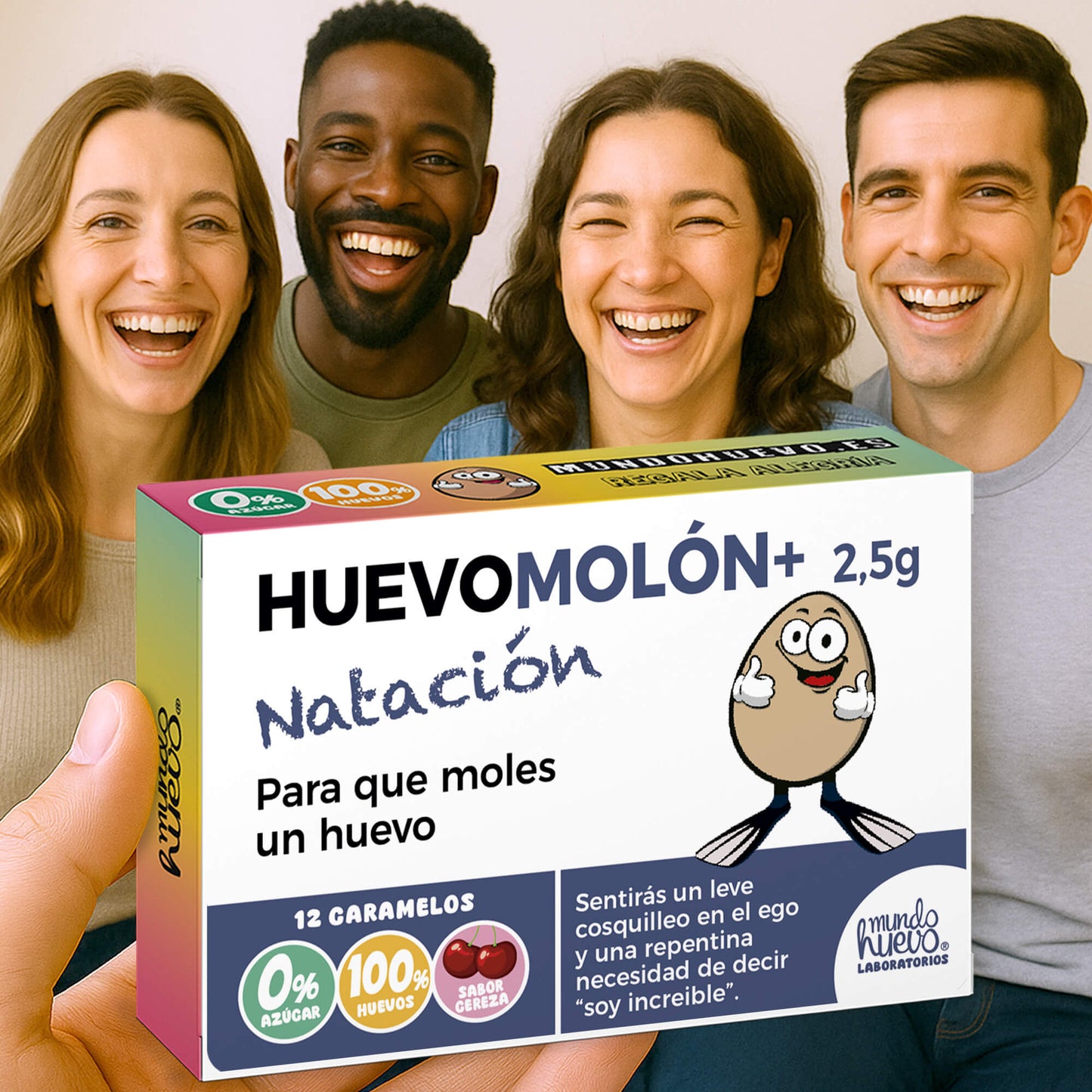 2 cajas Caramelos de broma | HUEVOMOLON+ NATACIÓN | Cajas Regalo Divertido con 24 caramelos sin azúcar