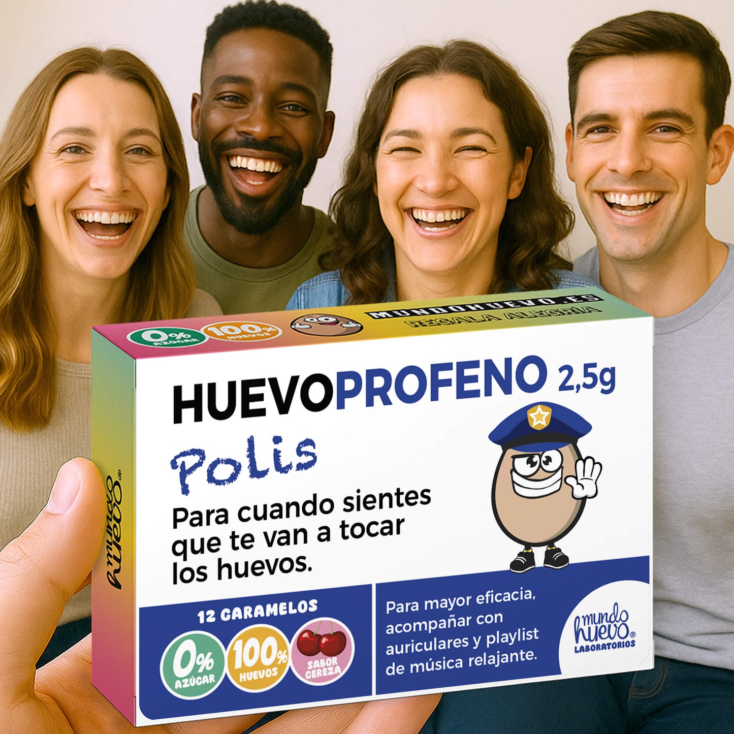 2 cajas Caramelos de broma | HUEVOPROFENO POLIS | Cajas Regalo Divertido con 24 caramelos sin azúcar