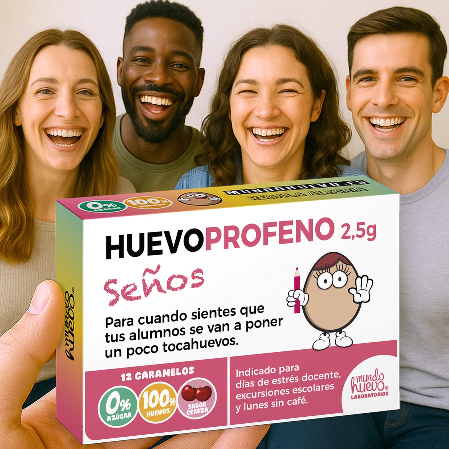 2 cajas Caramelos de broma | HUEVOPROFENO SEÑOS | Cajas Regalo Divertido con 24 caramelos sin azúcar