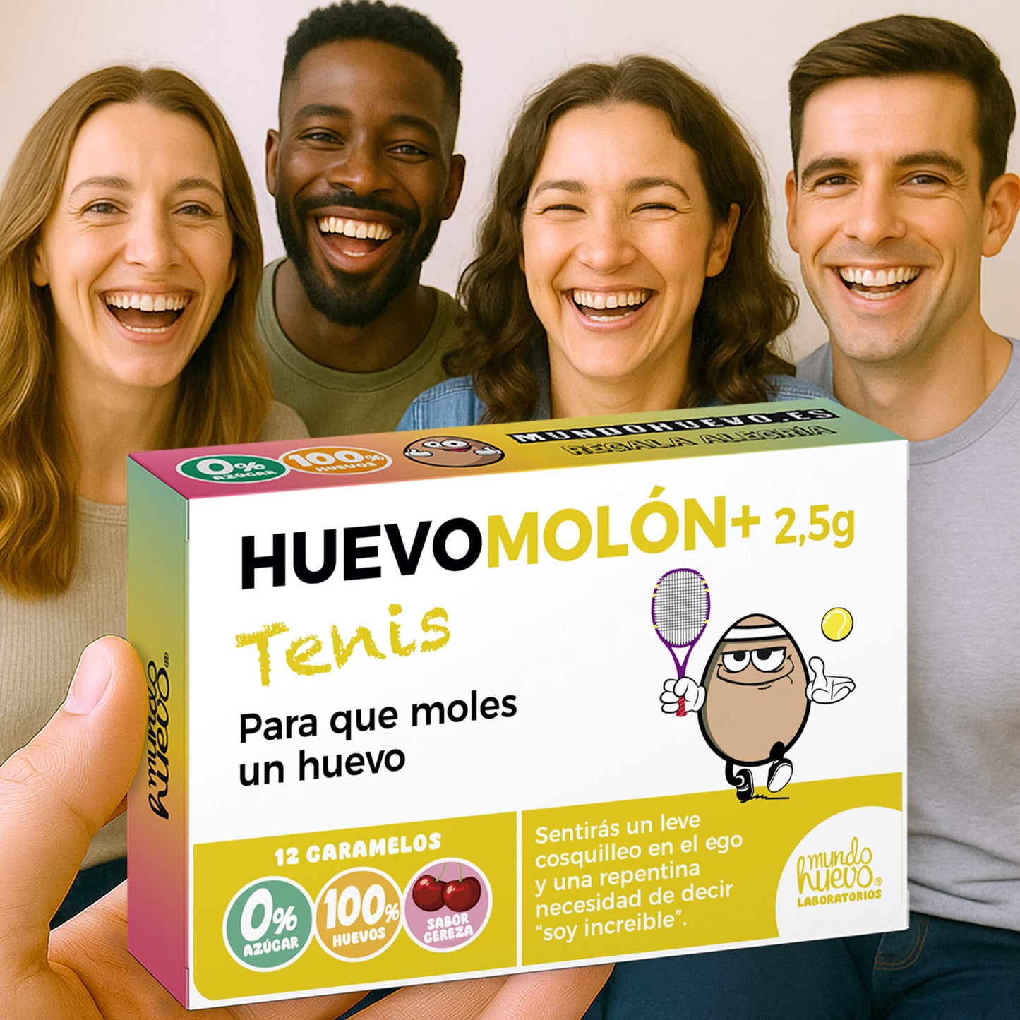 2 cajas Caramelos de broma | HUEVOMOLON+ TENIS | Cajas Regalo Divertido con 24 caramelos sin azúcar