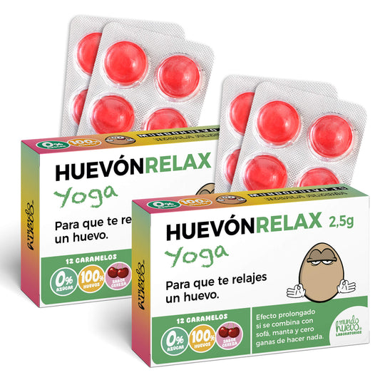 2 cajas Caramelos de broma | HUEVÓNRELAX+ YOGA | Cajas Regalo Divertido con 24 caramelos sin azúcar
