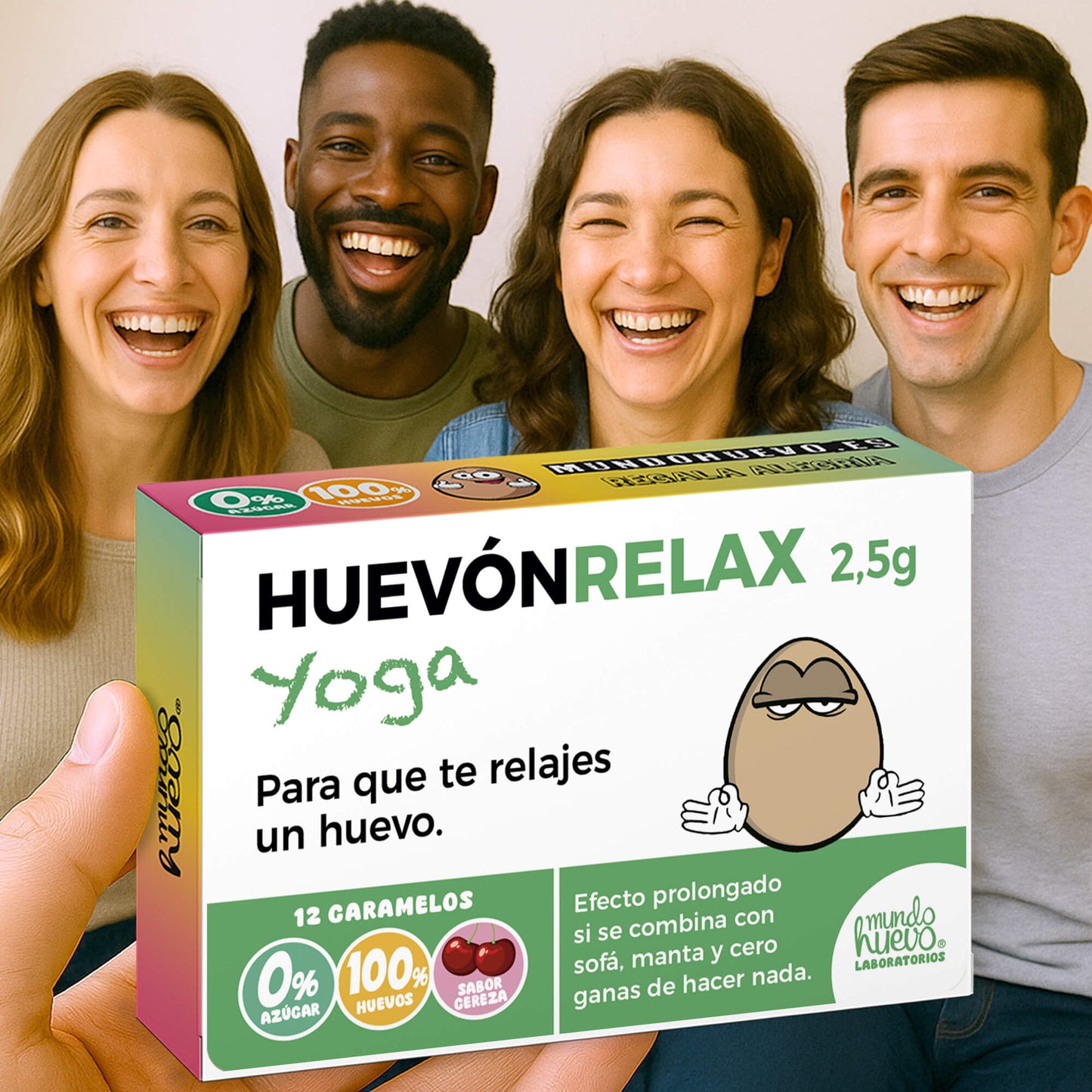 2 cajas Caramelos de broma | HUEVÓNRELAX+ YOGA | Cajas Regalo Divertido con 24 caramelos sin azúcar