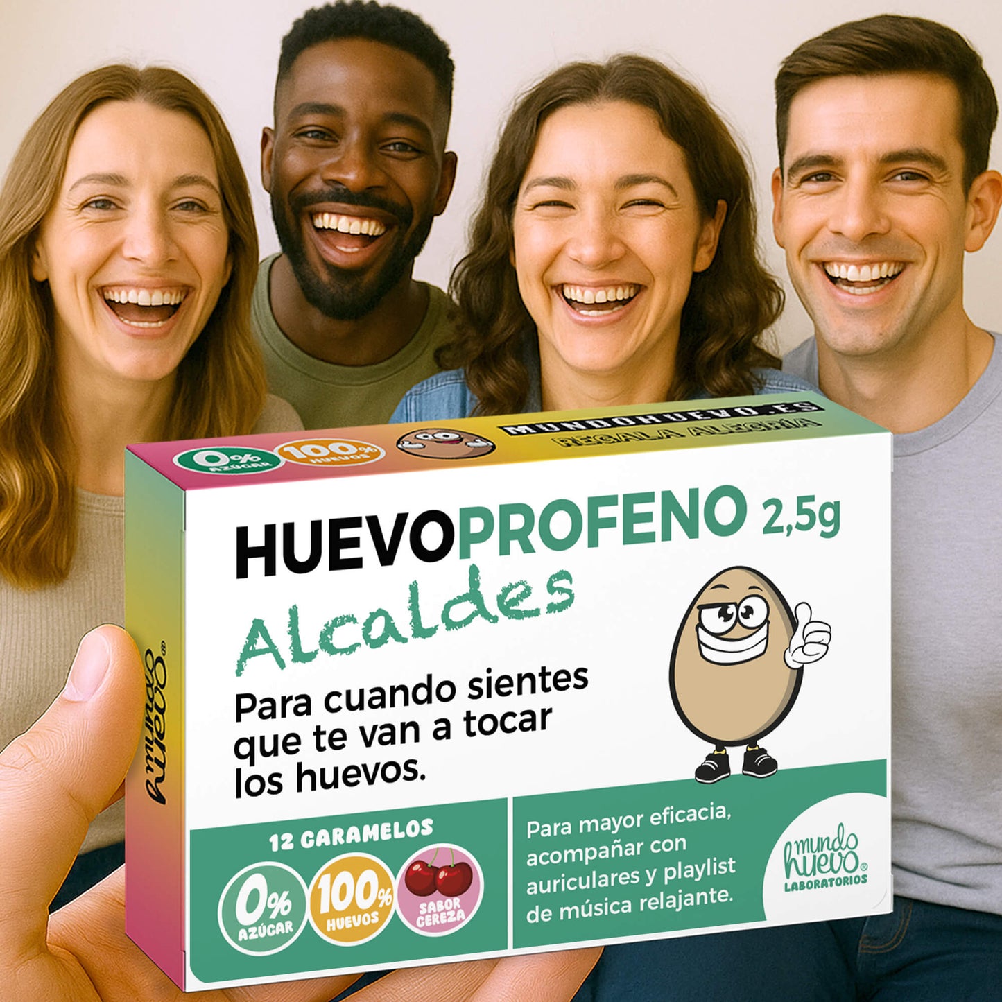 2 cajas Caramelos de broma | HUEVOPROFENO ALCALDES | Cajas Regalo Divertido con 24 caramelos sin azúcar