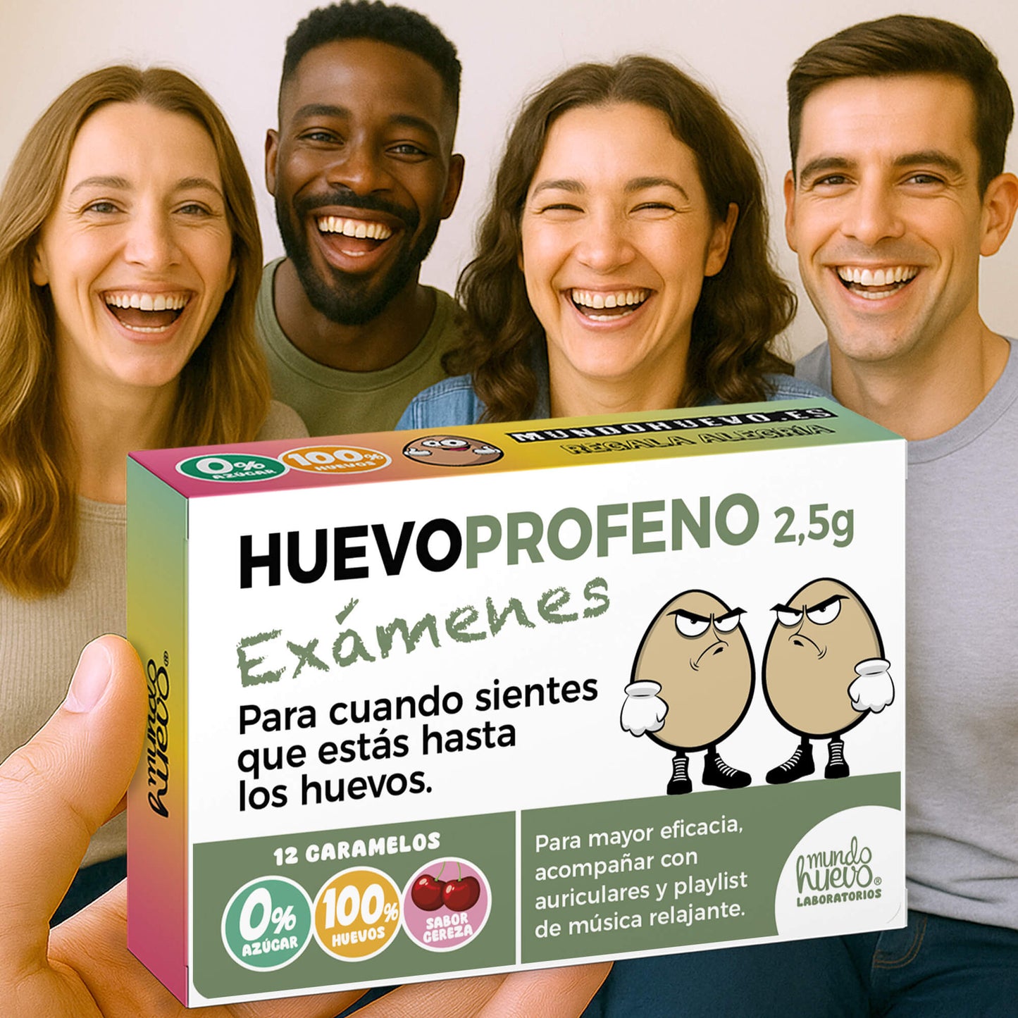 2 cajas Caramelos de broma | HUEVOPROFENO EXÁMENES | Cajas Regalo Divertido con 24 caramelos sin azúcar