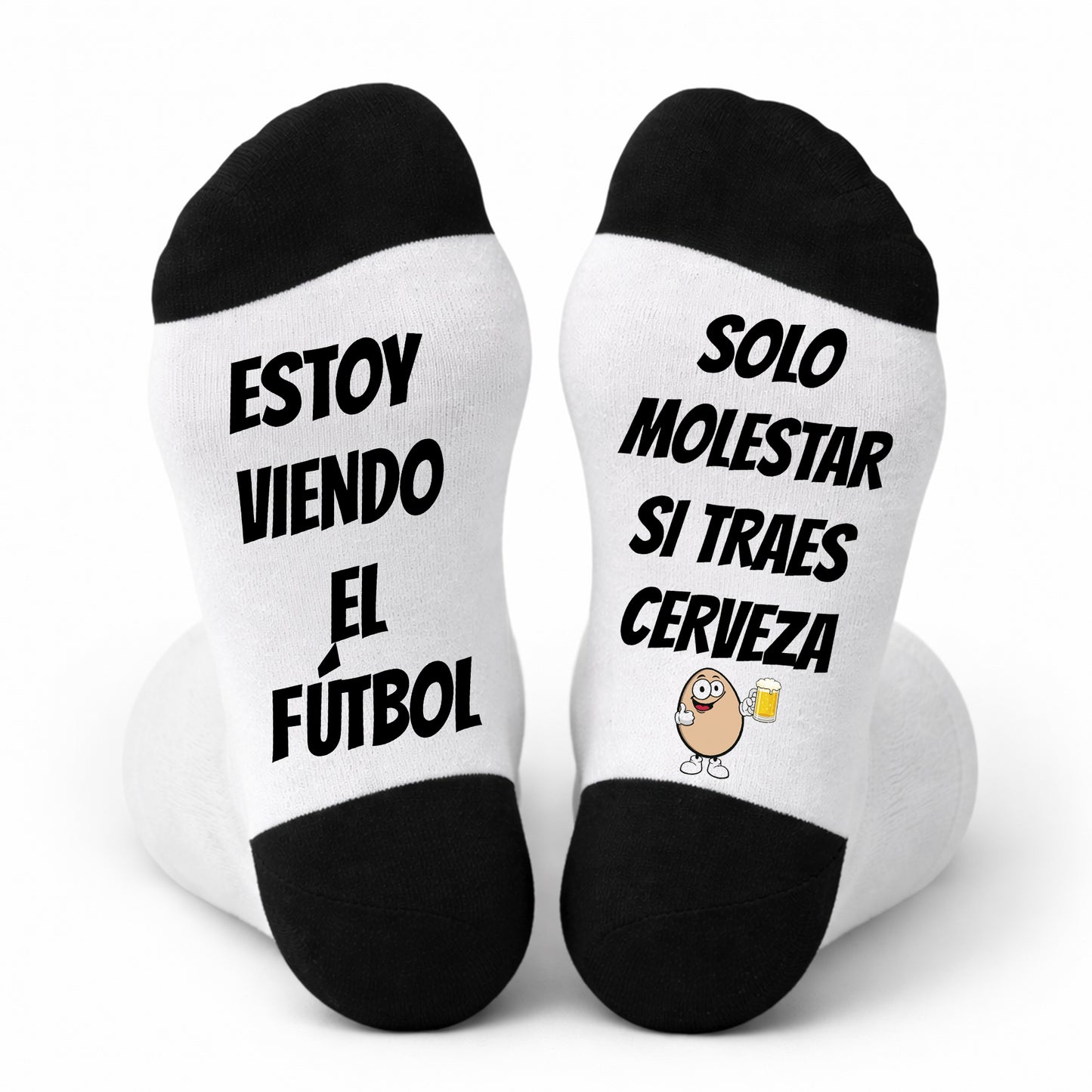 Par de calcetines con mensaje Estoy viendo el Fútbol solo molestar si traes Cerveza