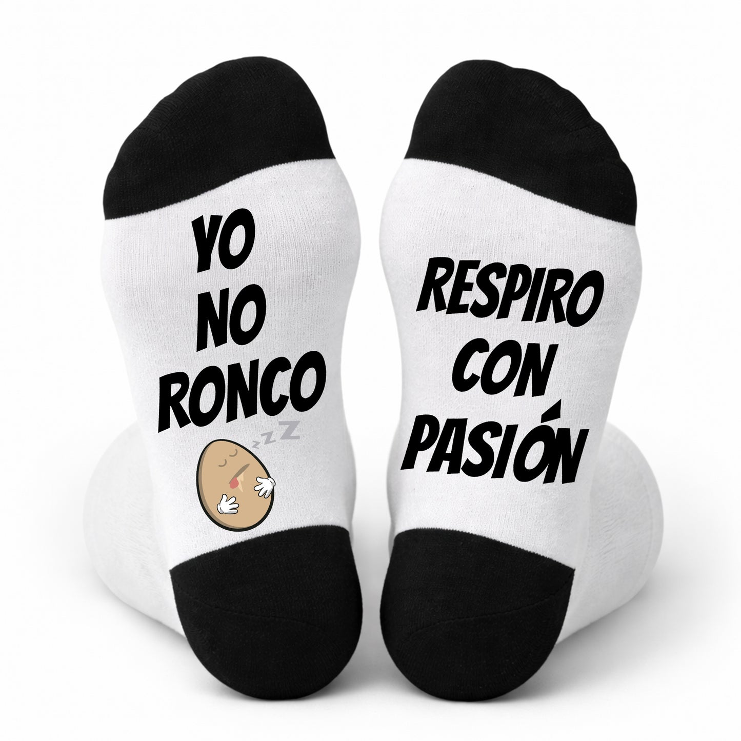 Par de calcetines con mensaje Yo no ronco Respiro con pasión