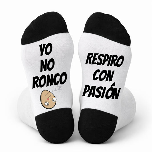 Par de calcetines con mensaje Yo no ronco Respiro con pasión