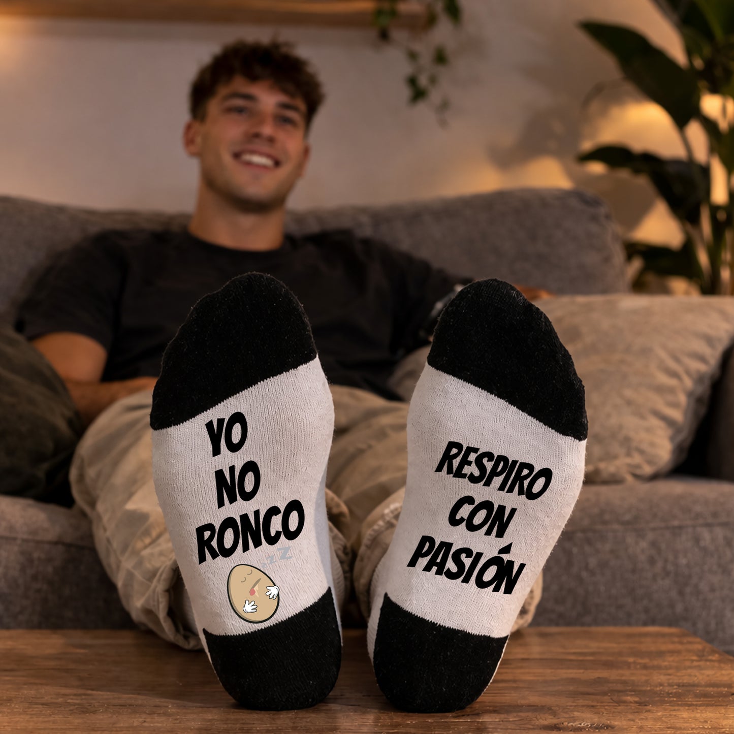 Par de calcetines con mensaje Yo no ronco Respiro con pasión