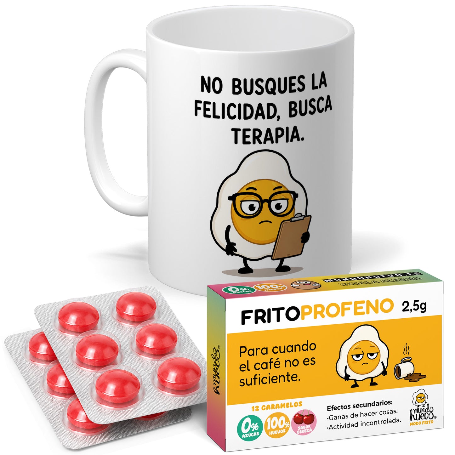 Taza Busca terapia + Caramelos divertidos