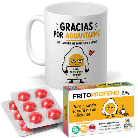 Taza Gracias por aguantarme + Caramelos divertidos