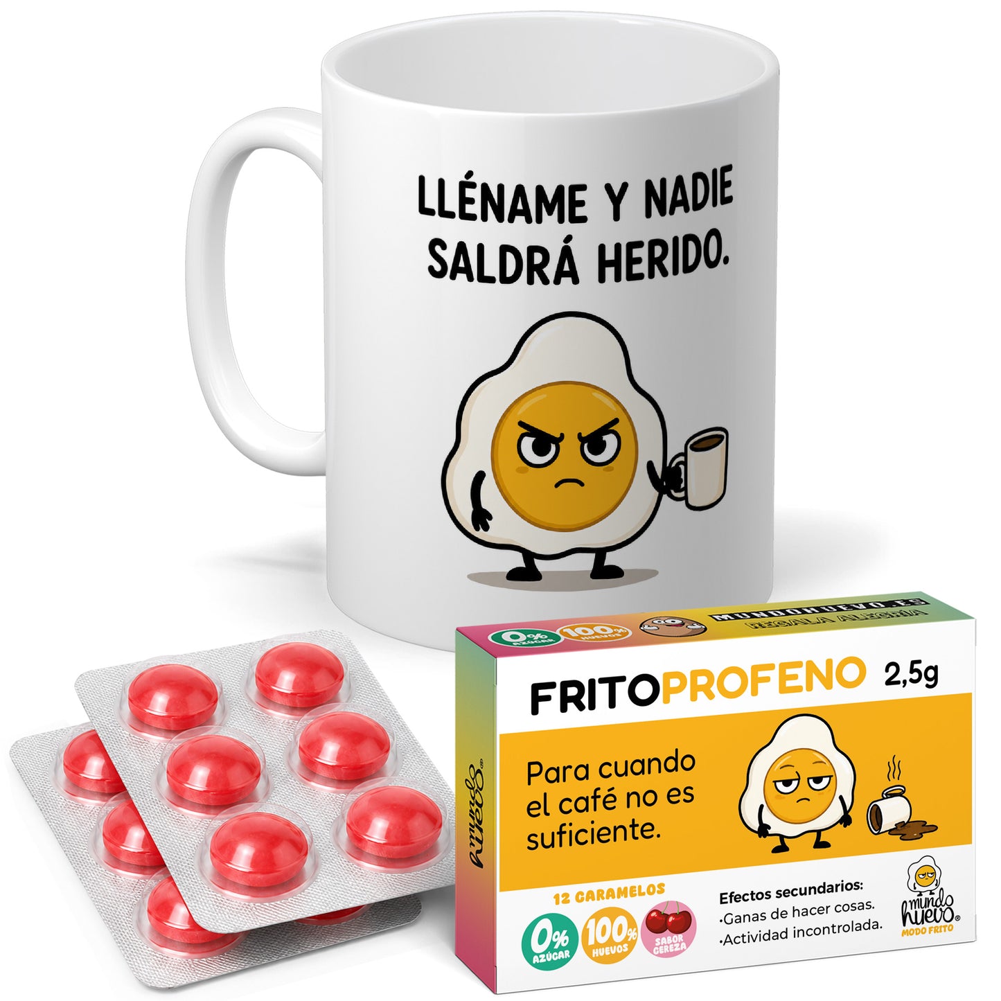 Taza Lléname y nadie saldrá herido + Caramelos divertidos
