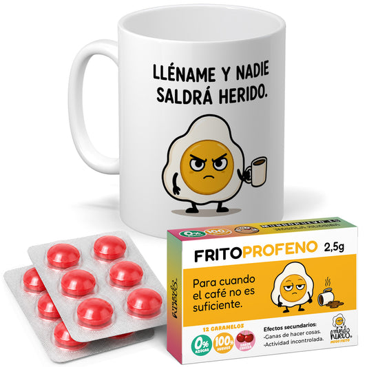 Taza Lléname y nadie saldrá herido + Caramelos divertidos