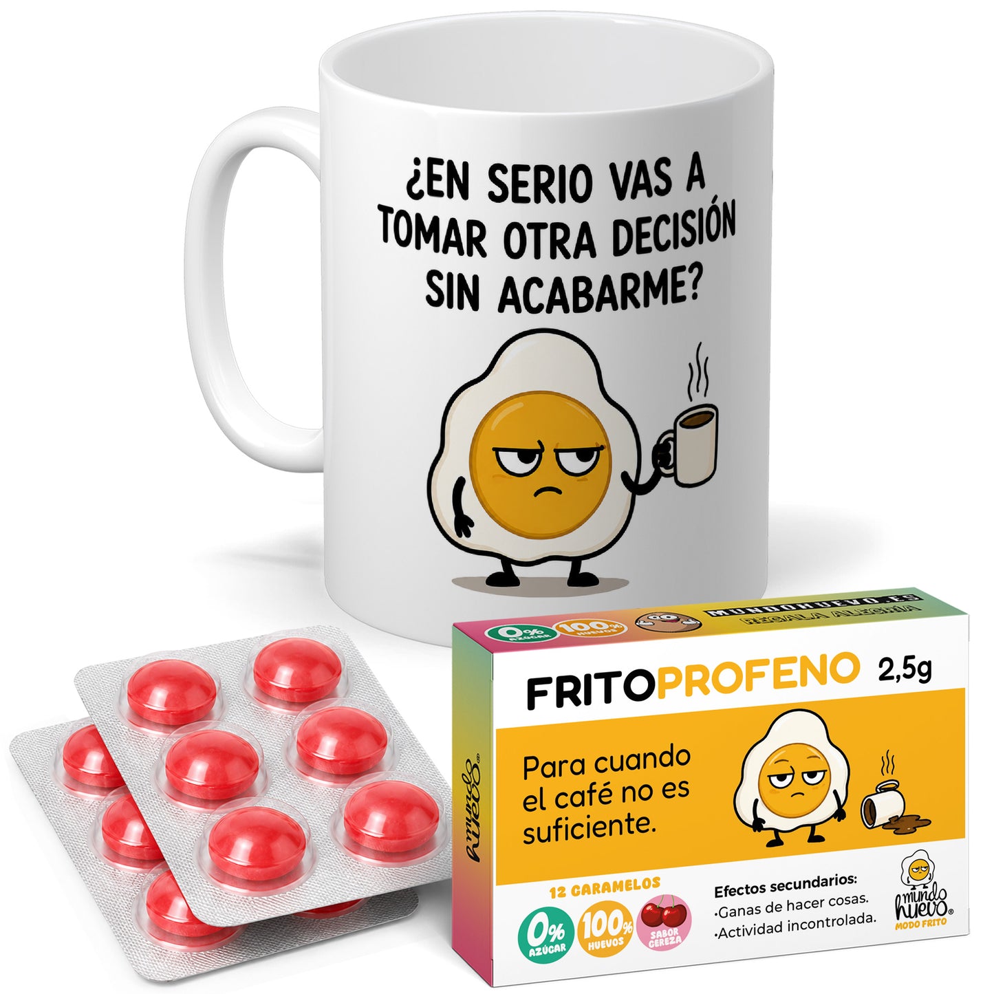Taza ¿En serio…? + Caramelos divertidos