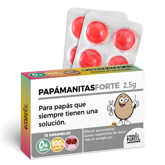 Caramelos de broma | PAPÁMANITASFORTE | Regalos para Papá | Caja Divertida con 12 caramelos sin azúcar
